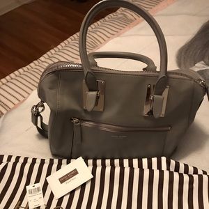 Henri Bendel gray leather satchel